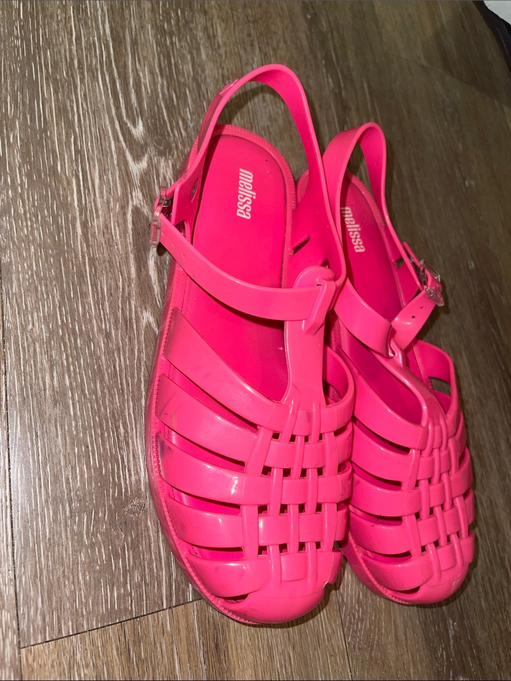 Melissa Women's Hot Pink Jelly Woven Slingback Sandals